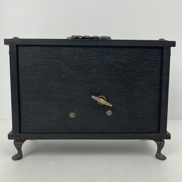 Vtg Musical Footed Wood Jewelry Box 2 Drawers Made in Japan SEE VIDEO WORKS - Picture 8 of 16